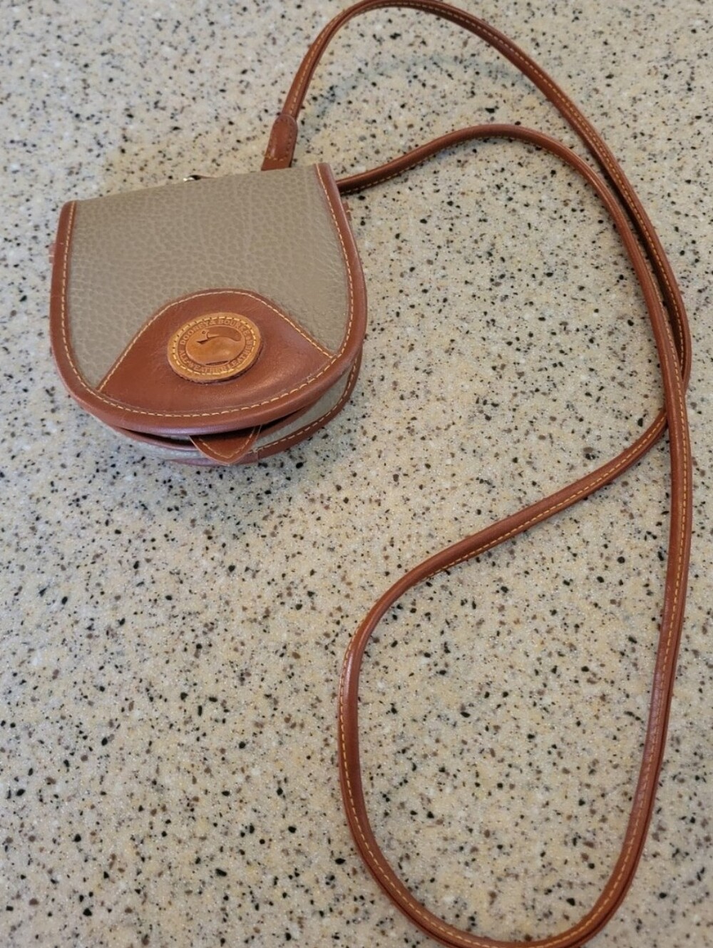 Dooney & Bourke Small Beige and Tan AWL Genuine Leather Crossbody And Belt Bag - Picture 5 of 8